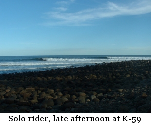 Solo rider, late afternoon at K-59.